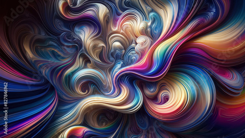 A Mesmerizing Swirl of Colors in a Digital Abstract Art