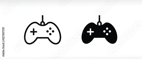 Minimal Gaming Symbol - Stream modern Games - Wireless Controller Icon, Game pad or Joystick Icons vector, sign, symbol, logo, illustration, editable stroke, flat design style isolated on white
