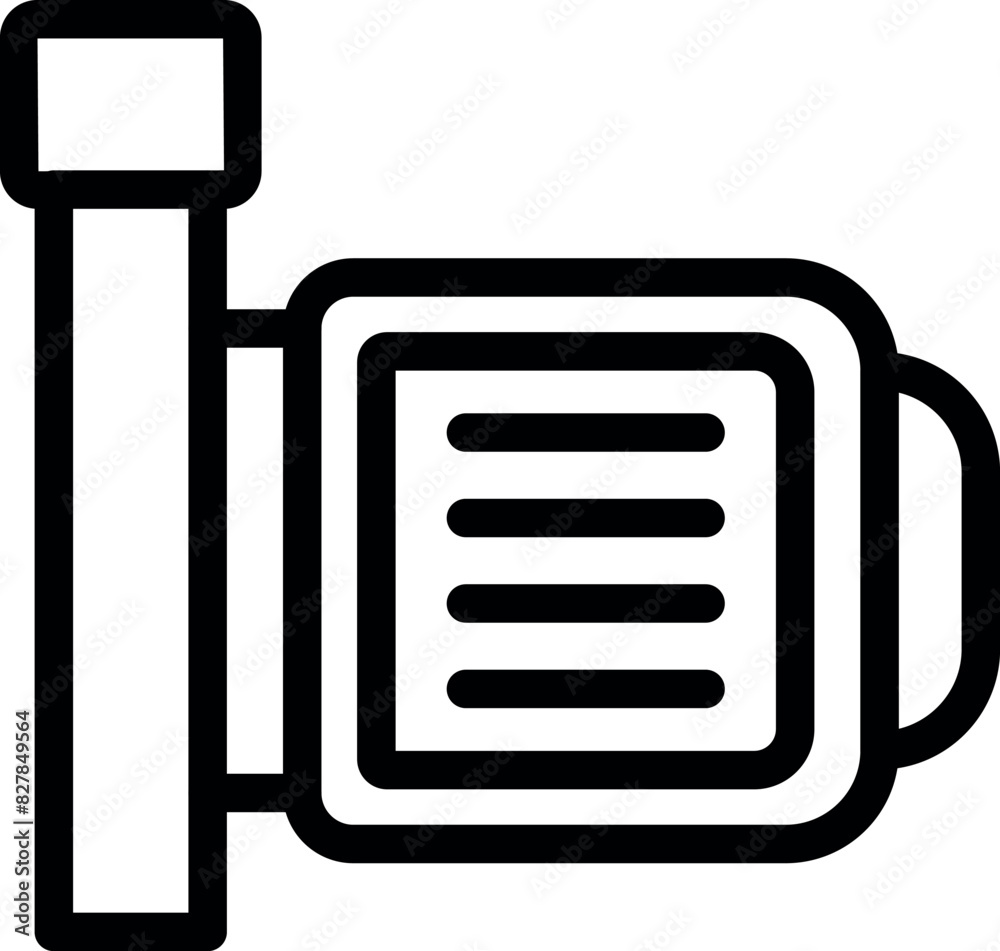 Black outline icon of a contemporary video camera, ideal for multimedia and filming concepts Black outline icon of a contemporary video camera, ideal for multimedia and filming concepts