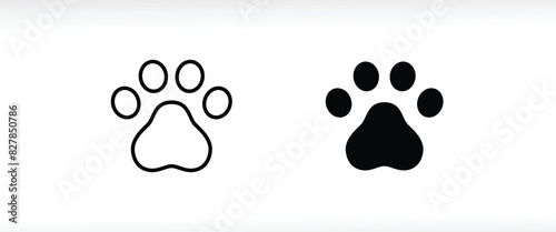 paw print icon, Cat pawprint. Animal tracks logo. Animal footprint icons button, vector, sign, symbol, logo, illustration, editable stroke, flat design style isolated on white linear pictogram