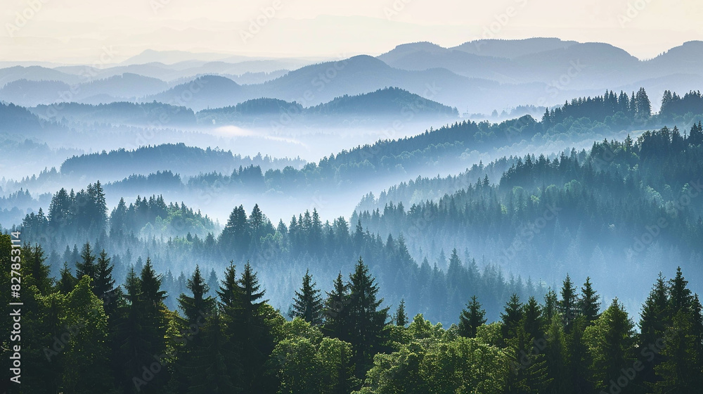 Black forest colouring landscape. Illustration of the Black Forest in Germany