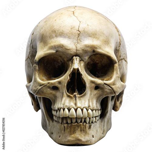 Human Skull Front View Isolated