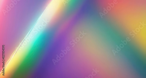 Rainbow light refraction texture overlay effect  holographic reflections background for design. Generative AI.