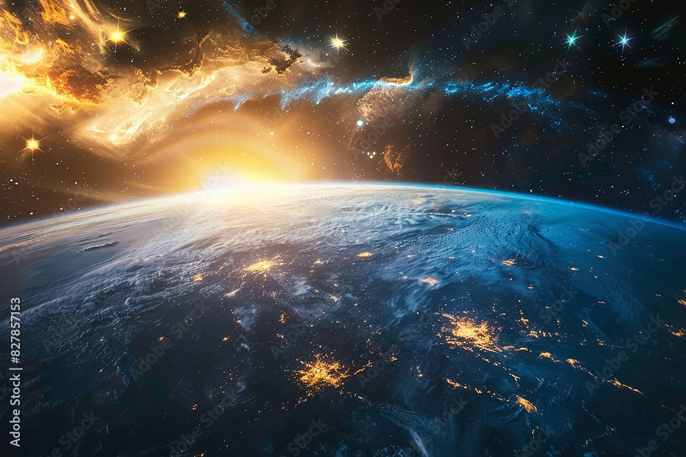 Obraz premium Blue Planet: Earth from Space