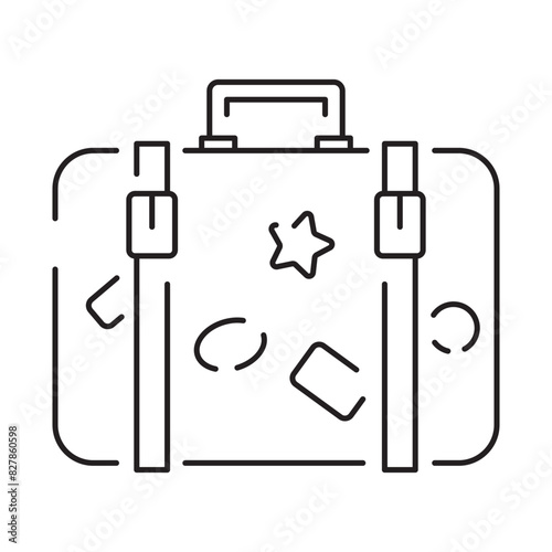 Line icon of summer and beach. Outline symbol summer vacation