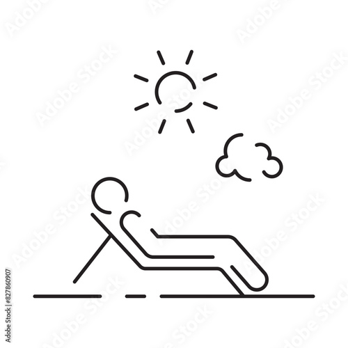 Line icon of summer and beach. Outline symbol summer vacation