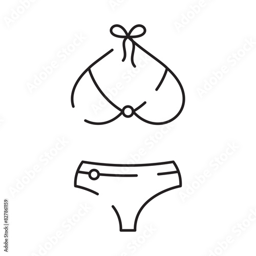 Line icon of summer and beach. Outline symbol summer vacation