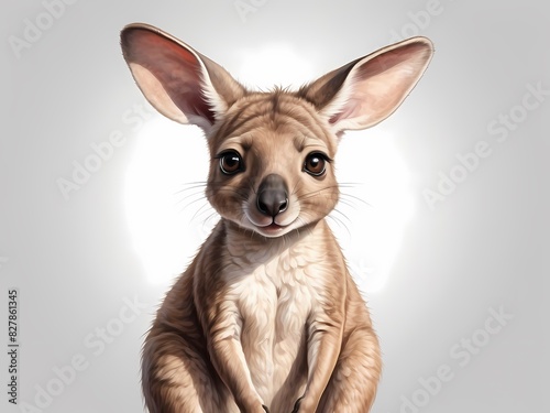 A quality colored pencil drawing of a cute and lovely Kangaroo