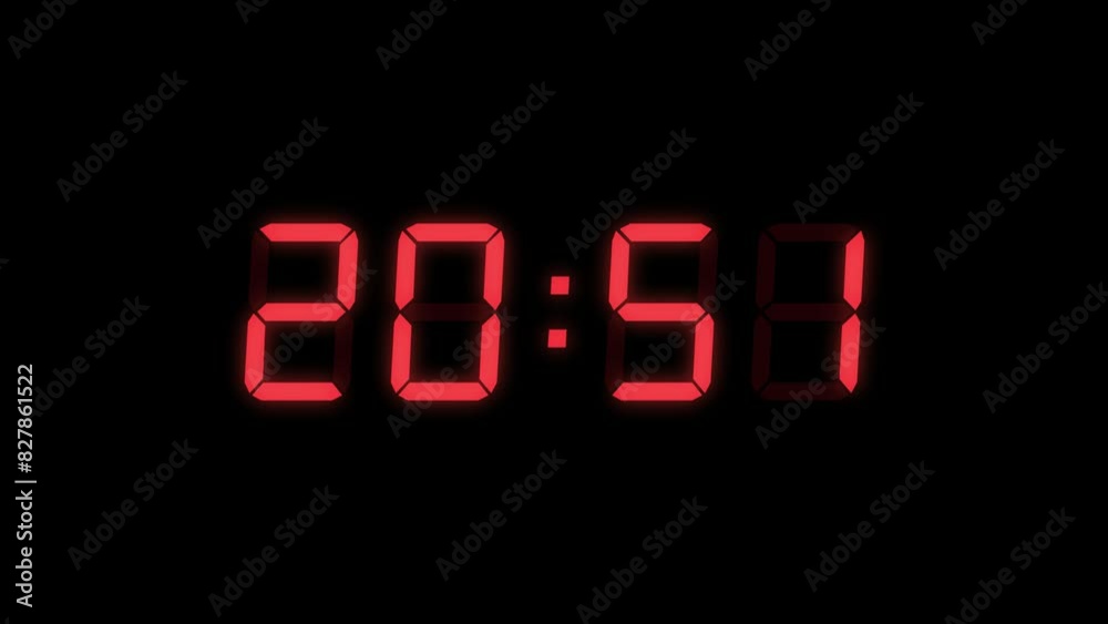 Red Digital Countdown Timer Starting at 25:00 (25 seconds) on Black Background, Featuring High-Visibility LED Display. 4K Motion Graphics Red Digital Countdown Timer Starting at 25:00 (25 seconds) on Black Background, Featuring High-Visibility LED Display. 4K Motion Graphics