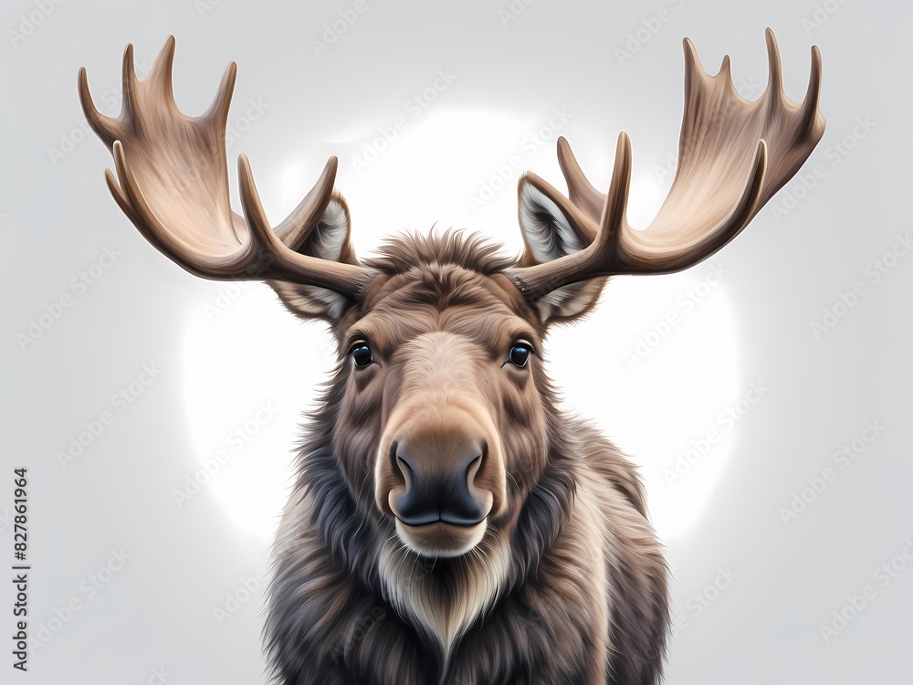 A quality colored pencil drawing of a cute and lovely Moose