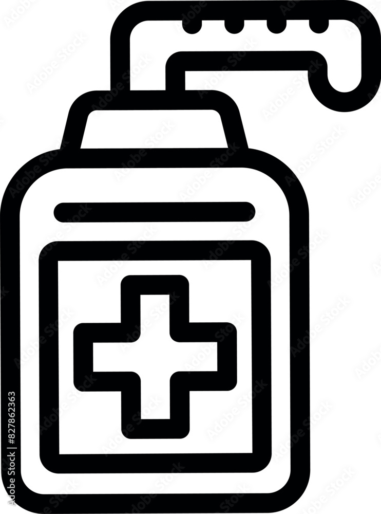 Vector illustration of hand sanitizer icon in black and white. Depicting sanitation. Hygiene. And medical health. With line art design. Bottle. Disinfectant. And germ protection symbols Vector illustration of hand sanitizer icon in black and white. Depicting sanitation. Hygiene. And medical health. With line art design. Bottle. Disinfectant. And germ protection symbols