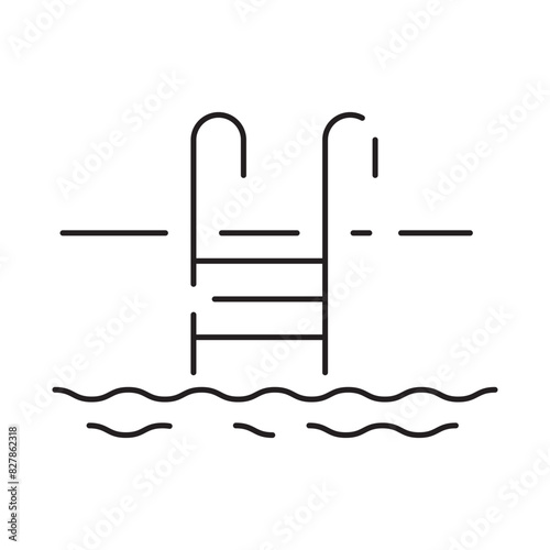 Line icon of summer and beach. Outline symbol summer vacation