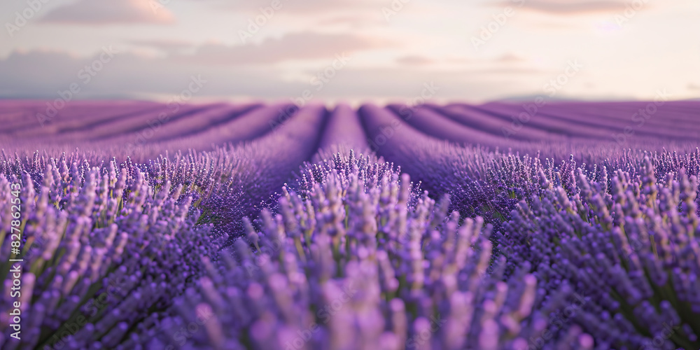Obraz premium Dreamy Lavender Landscape: An Enchanting Invitation to Tranquility