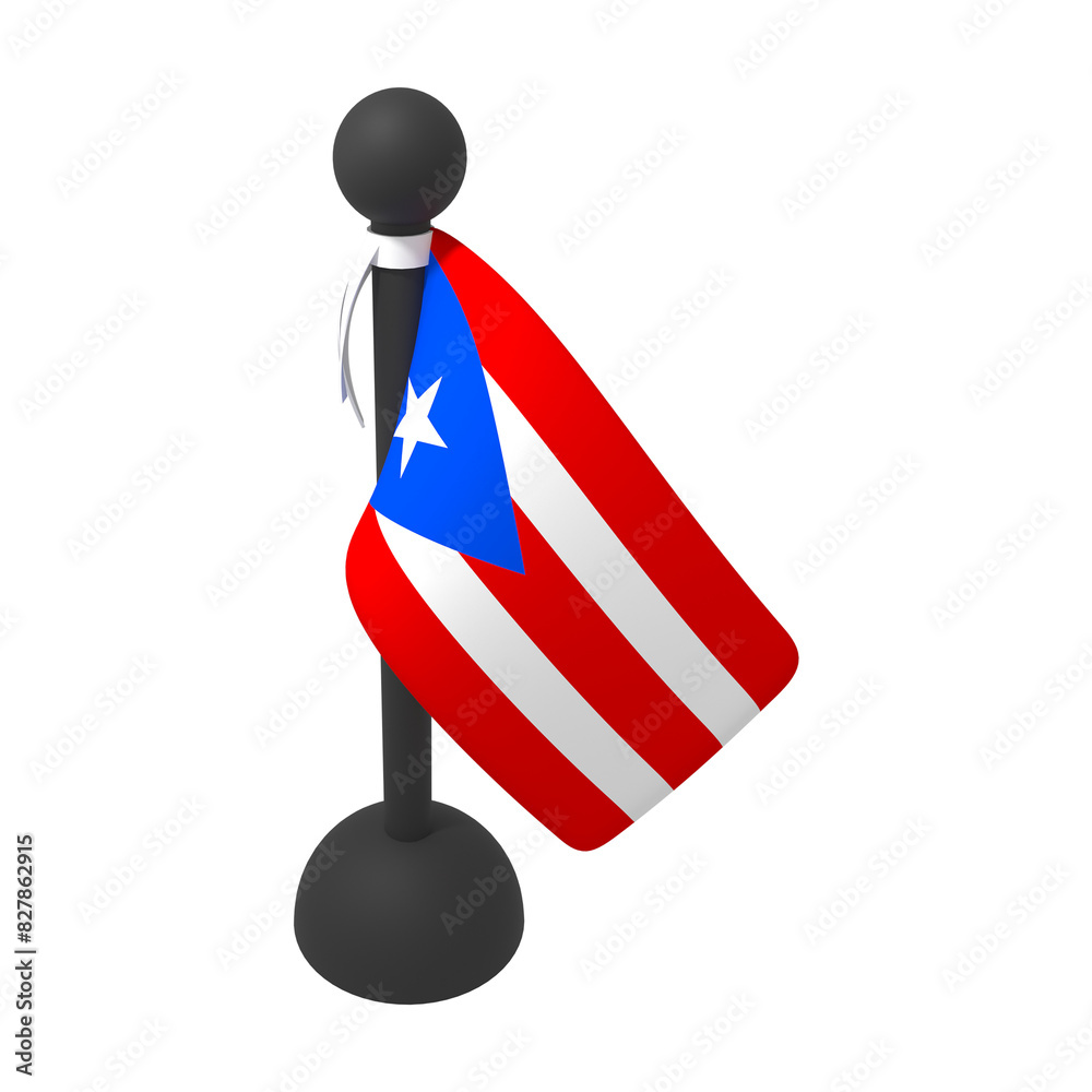 Flag 3d icon Of Puerto Rico, 3d rendering illustration. High resolution ...