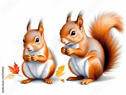 A quality colored pencil drawing of a cute and lovely Squirrel