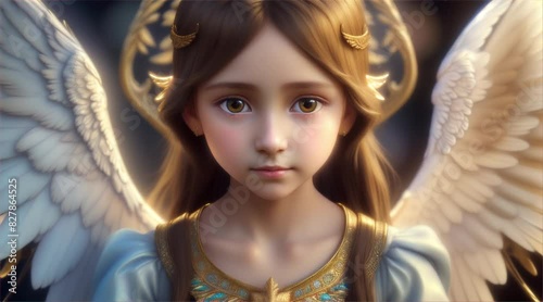 翼の生えた小さな女性の天使