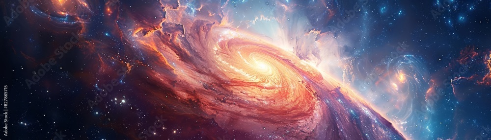 Spiritual meditation in outer space, with swirling galaxy colors, peaceful expression, mystical and uplifting theme Spiritual meditation in outer space, with swirling galaxy colors, peaceful expression, mystical and uplifting theme