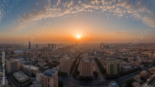 Aerial panorama of downtown Riyadh, Saudi Arabia. photo