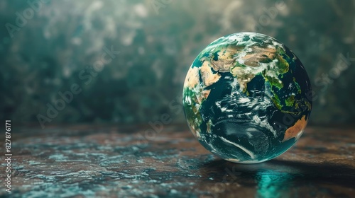 World environment and earth day concept with glass globe --ar 16:9 Job ID: 49bb130a-3782-42ee-88fc-6b03b155e4ef