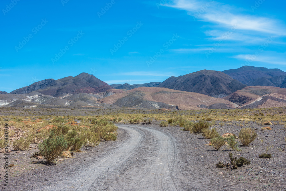 Landscape of Atacama Desert from Yerbas Buenas Petroglyphs site - Atacama, Chile Landscape of Atacama Desert from Yerbas Buenas Petroglyphs site - Atacama, Chile