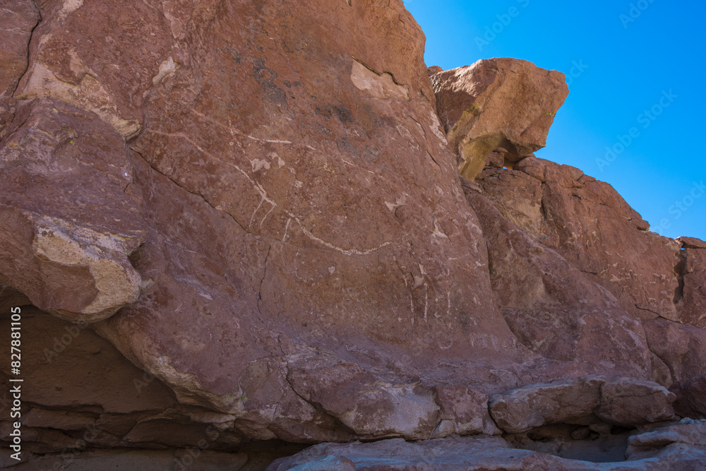 View of some petroglyphs at Yerbas Buenas Petroglyphs site - Atacama, Chile View of some petroglyphs at Yerbas Buenas Petroglyphs site - Atacama, Chile