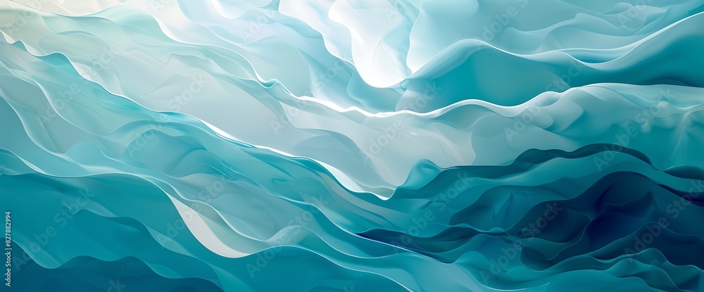 A serene abstract design featuring gentle, flowing shapes in shades of turquoise and aquamarine, reminiscent of a tranquil underwater scene. A serene abstract design featuring gentle, flowing shapes in shades of turquoise and aquamarine, reminiscent of a tranquil underwater scene.