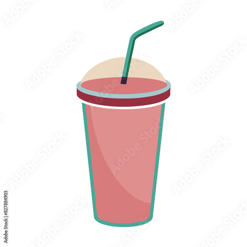 hand drawn drink in a cup with a straw
