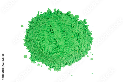 Chlorella algae powder scattered Isolated on A Transparent Background photo