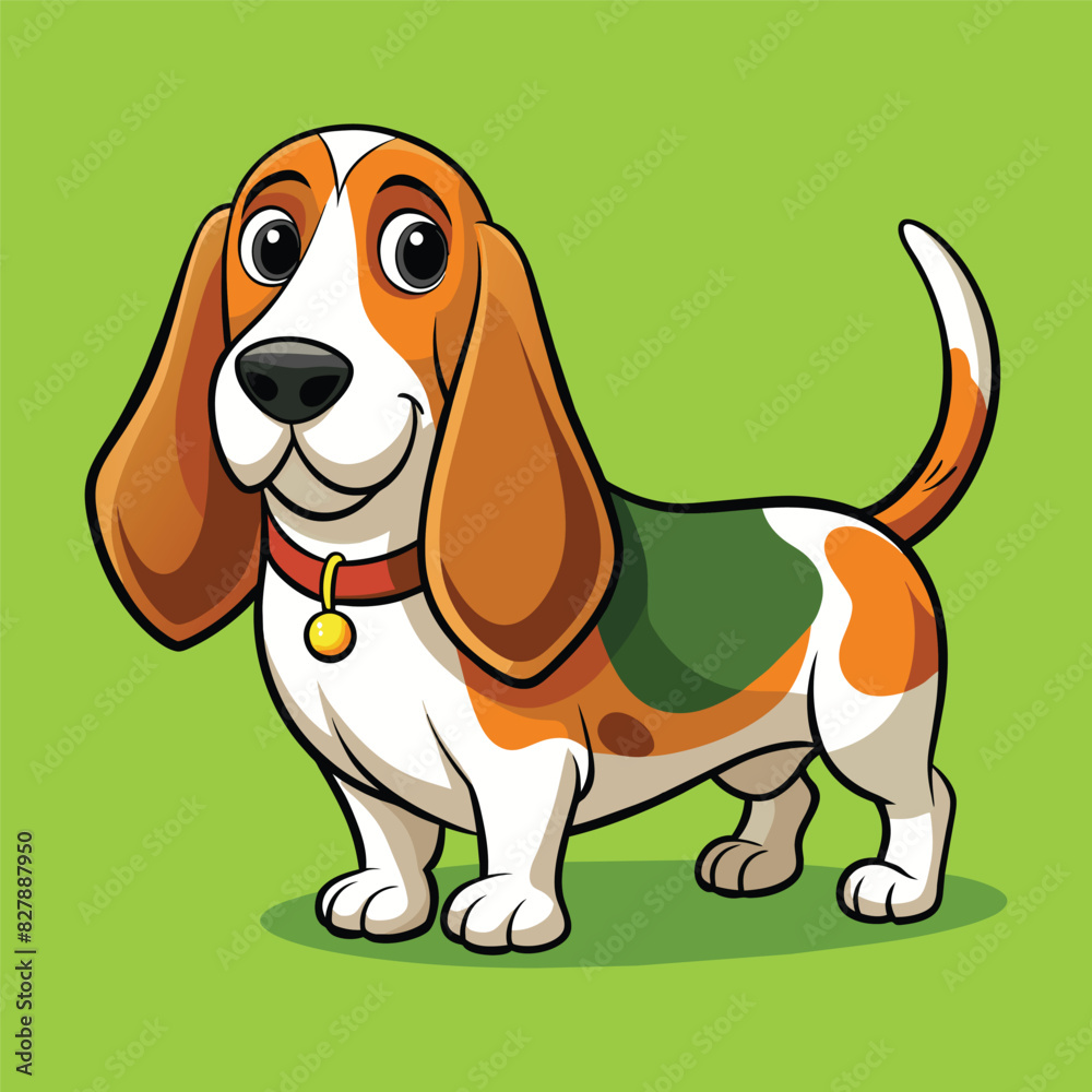 Cartoon cute dog puppy character illustration