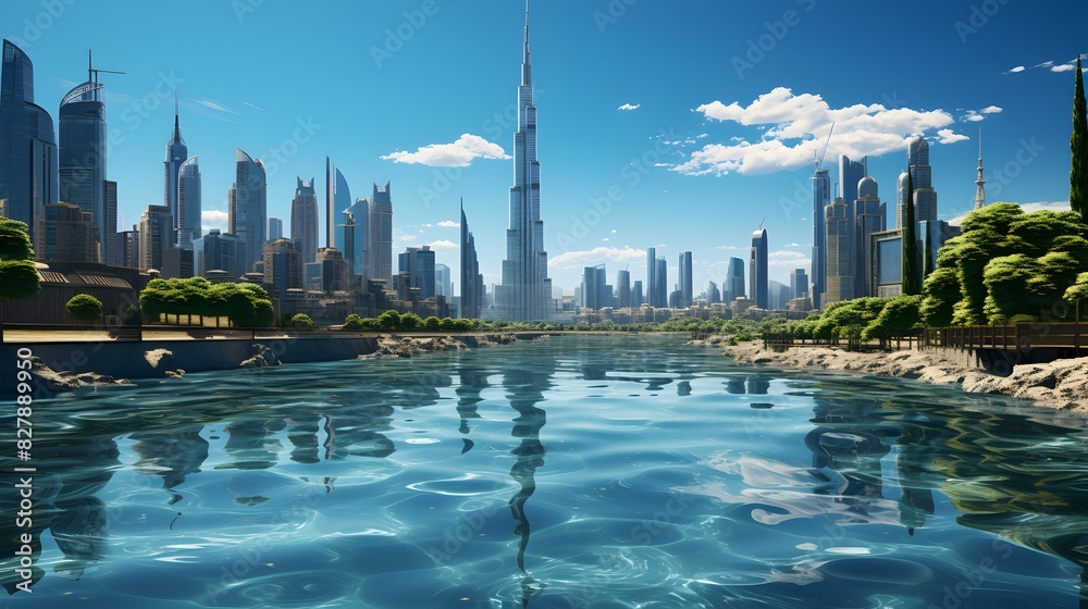 Fototapeta premium Burj khalifa skyscraper in dubai cityscape