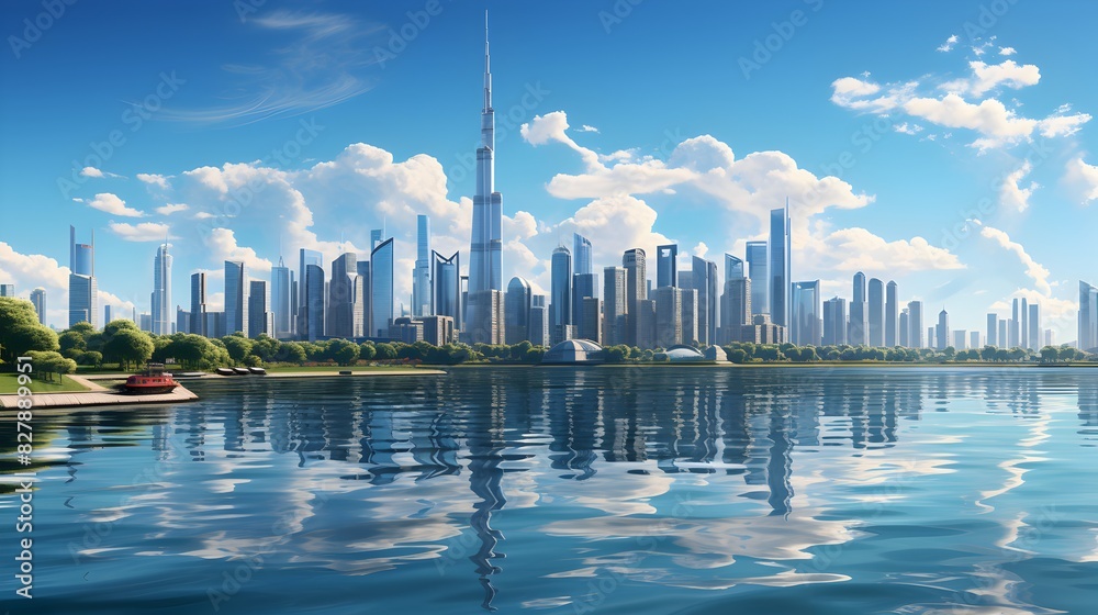 Fototapeta premium Burj khalifa skyscraper in dubai cityscape