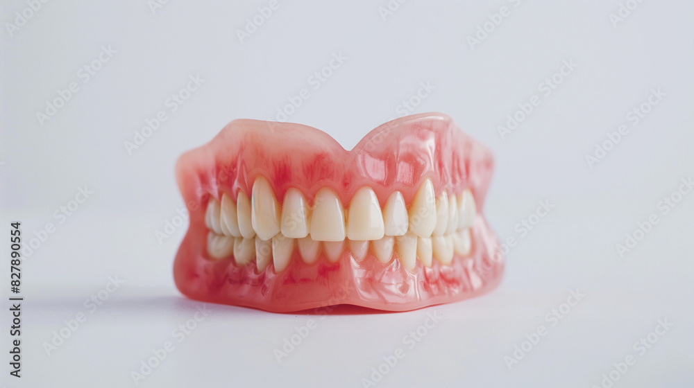 Obraz premium Realistic Denture Model on White Background