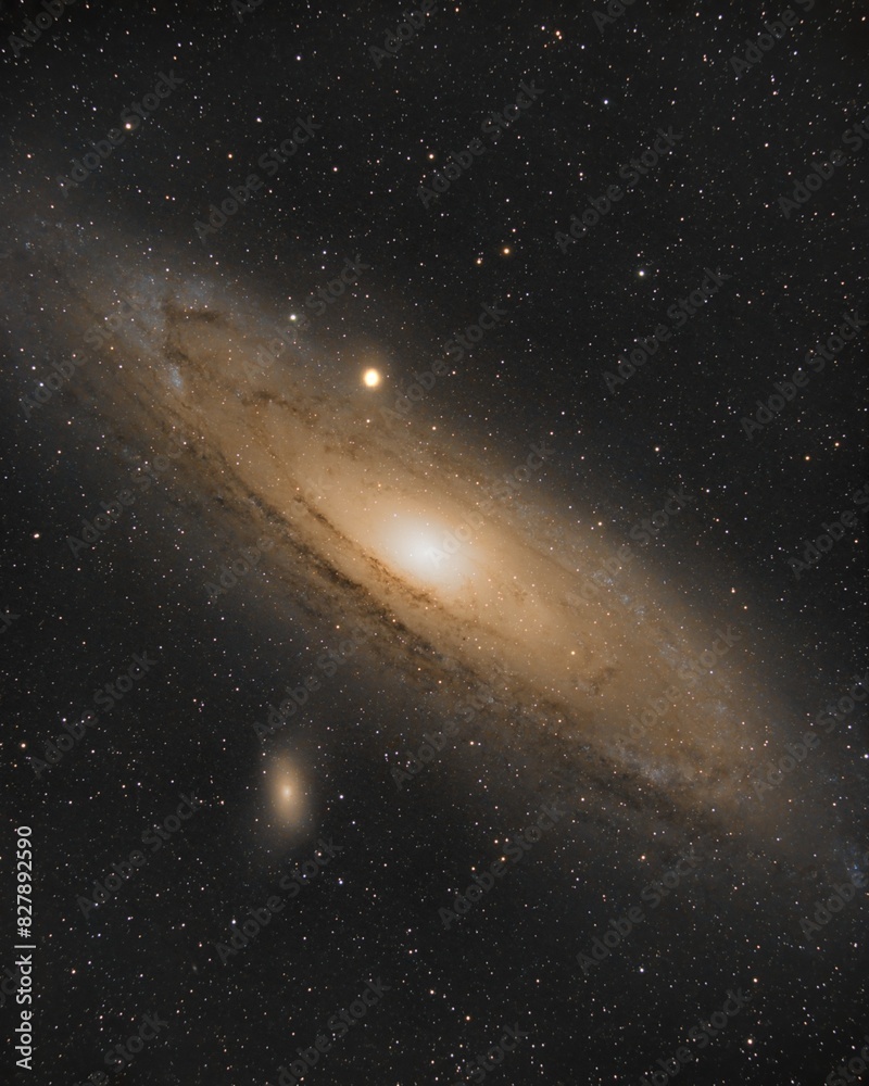 Fototapeta premium Astrophotography of the Andromeda Galaxy in the night sky