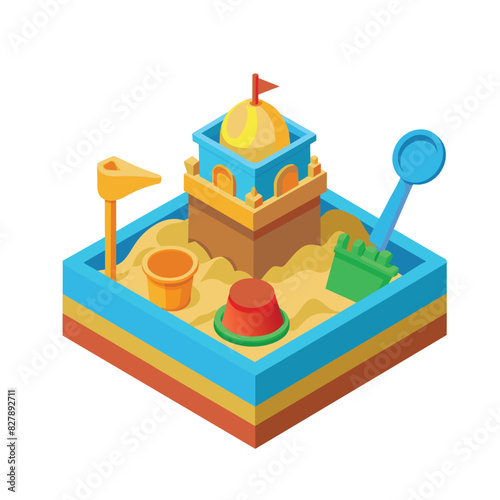 sandbox toys isolated on white background