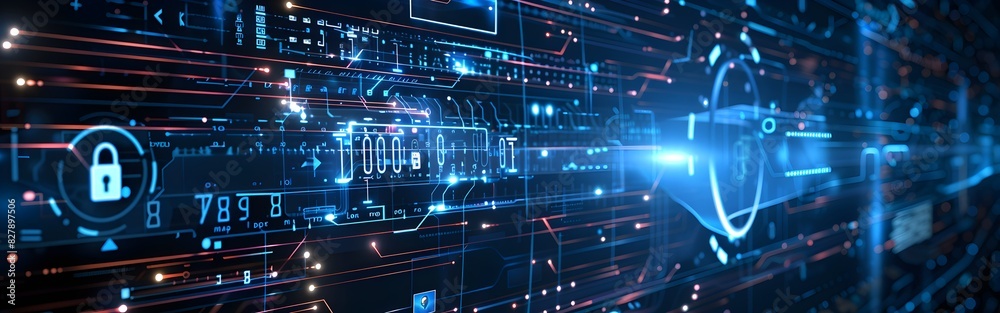 Big Data science analysis business technology concept on virtual screen secure data and cyber security Big Data science analysis business technology concept on virtual screen secure data and cyber security
