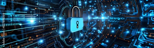 Big Data science analysis business technology concept on virtual screen secure data and cyber security