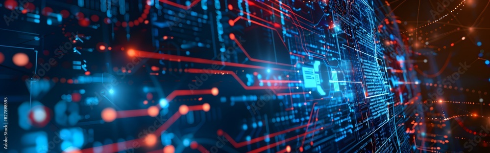 Obraz premium Big Data science analysis business technology concept on virtual screen secure data and cyber security
