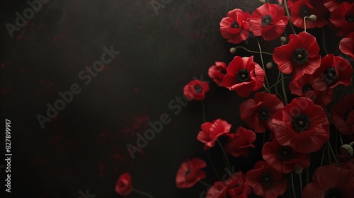 Anzac background PRemembrance day Memorial in New Zealand Australia Canada and Great Britain Red poppies Memorial armistice Day Anzac day banner Remember for Anzac Historic war memory : Generative AI © The Little Hut