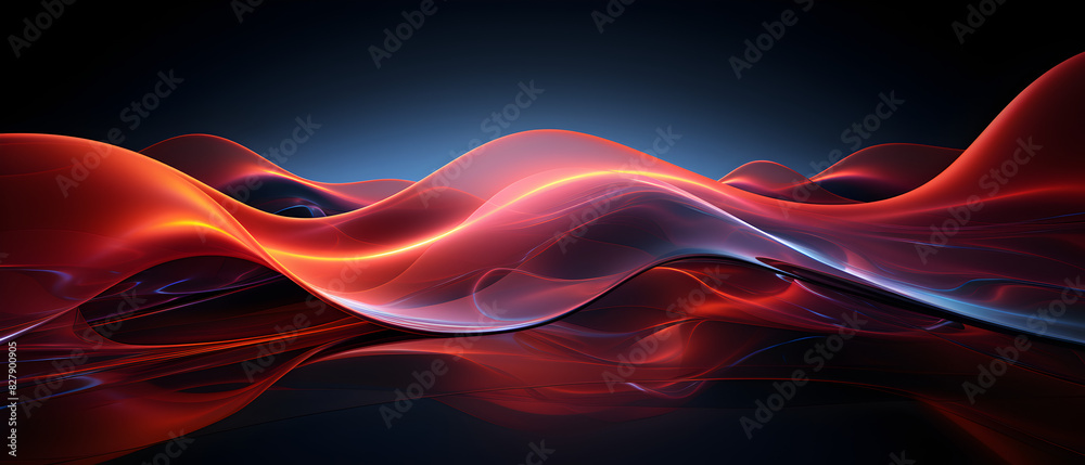 Red luminous neon light waves, A Vibrant Display of Dynamic Energy Red luminous neon light waves, A Vibrant Display of Dynamic Energy