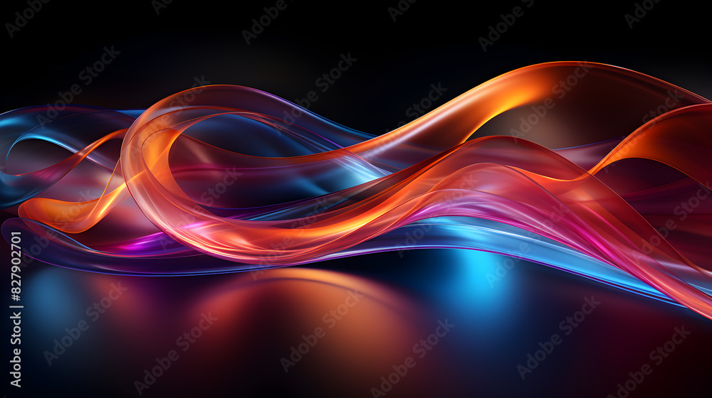 Red luminous neon light waves, A Vibrant Display of Dynamic Energy Red luminous neon light waves, A Vibrant Display of Dynamic Energy