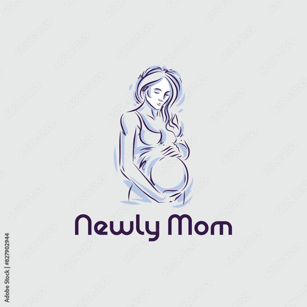 women mom pregnancy logo design vector women mom pregnancy logo design vector