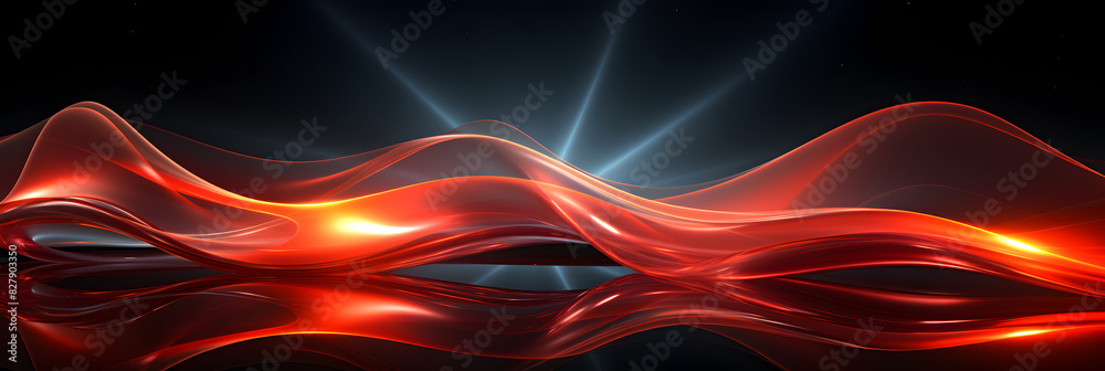 Red luminous neon light waves, A Vibrant Display of Dynamic Energy Red luminous neon light waves, A Vibrant Display of Dynamic Energy