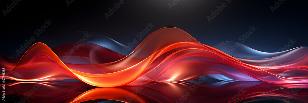 Red luminous neon light waves, A Vibrant Display of Dynamic Energy Red luminous neon light waves, A Vibrant Display of Dynamic Energy