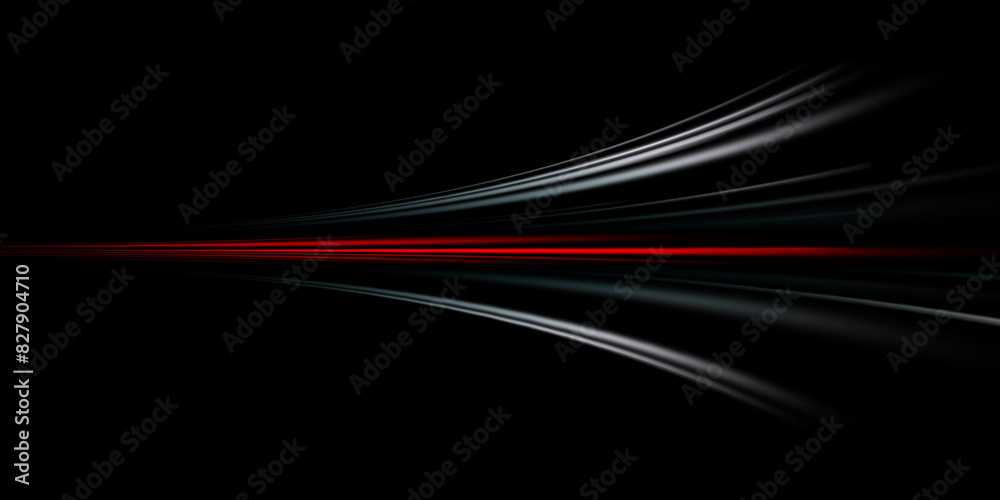 Fototapeta premium Beautiful Abstract dark Background with Speed Silky Red And Gray Wave Shapes