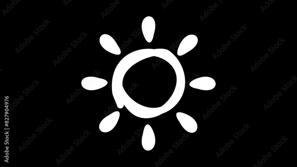 Graphic animation of a child's drawing of a sun. Alpha channel. Transparent background motion design. 4K resolution Graphic animation of a child's drawing of a sun. Alpha channel. Transparent background motion design. 4K resolution