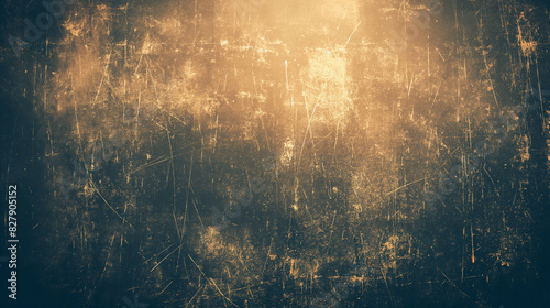 Abstract Grunge Background, Vintage Style, Dark and Yellow Tones

