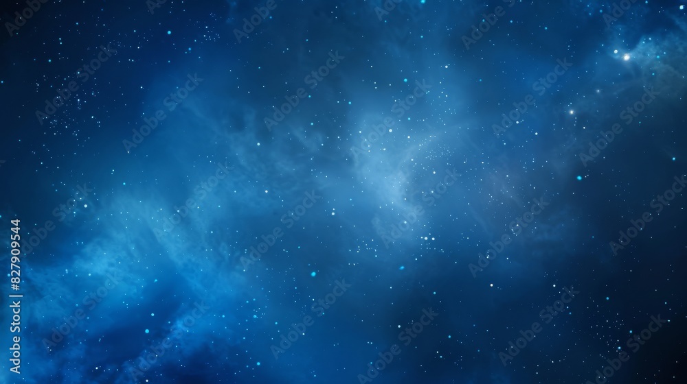 Fototapeta premium Minimalist design with Blue Sky, Elation, Nugget, and Celestial theme, accented by digital particles. Ideal for scientific conference posters with ample negative space.