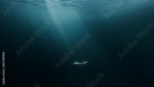 Silhouette Of Depressed Woman Sinking Into Underwater Grave Dark Deep Magic Ocean Sadness Loneliness Unhappy Sorrow Melancholy Misery Psychological Disorders Bipolar Disorder Mental Illnes Disease 4K
