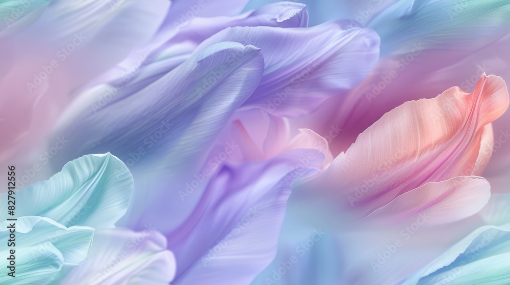 Minimalist tulip petal in light purple, blue, and green against negative space. Minimalist tulip petal in light purple, blue, and green against negative space.