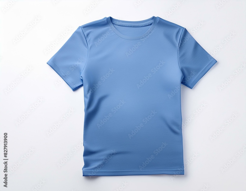 a blue T-shirt against a pristine white background, highlighting its timeless appeal a blue T-shirt against a pristine white background, highlighting its timeless appeal
